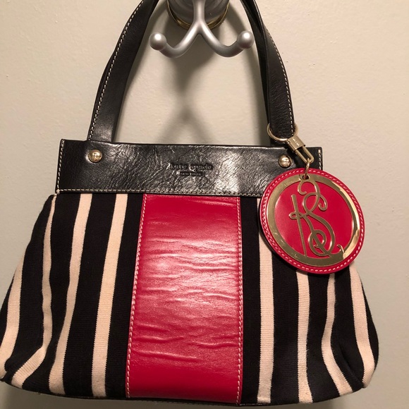 kate spade Handbags - 👛RARE EUC Kate Spade ♠️ Blk/Ivory Red/Blk Leather